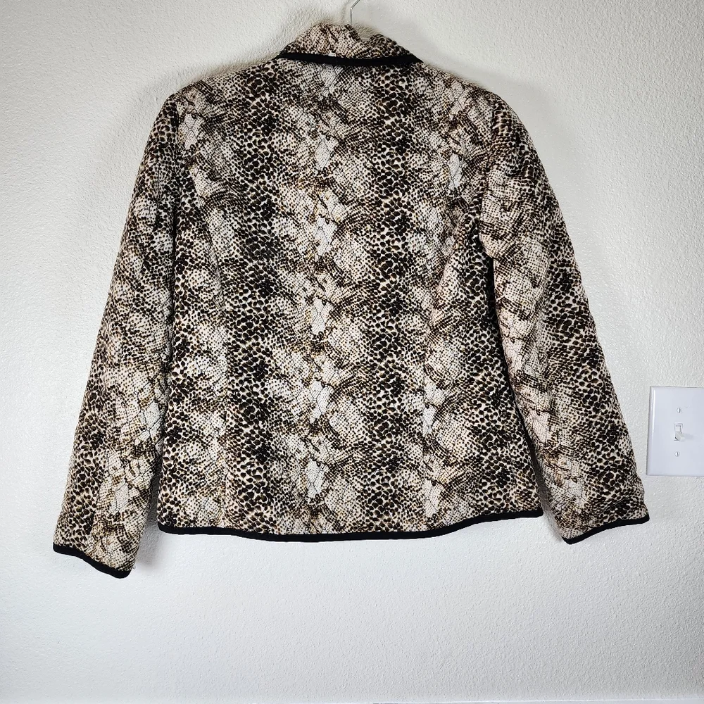RQT Woman Black Beige Quilted Lightweight Boho Jacket Blazer Size M - Picture 3 of 12